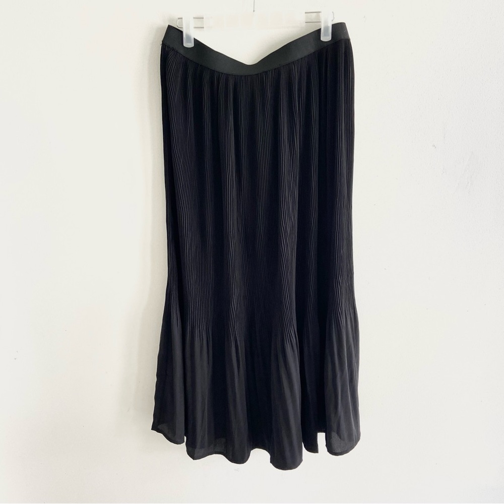 NEW! Adrianna Papell Black Maxi Skirt Pleated Liked M
